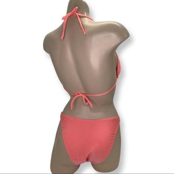 Brazilian Dalvi Size Medium Peach Full Bikini Bottom & Triangle Bikini Top. New - Picture 3 of 3